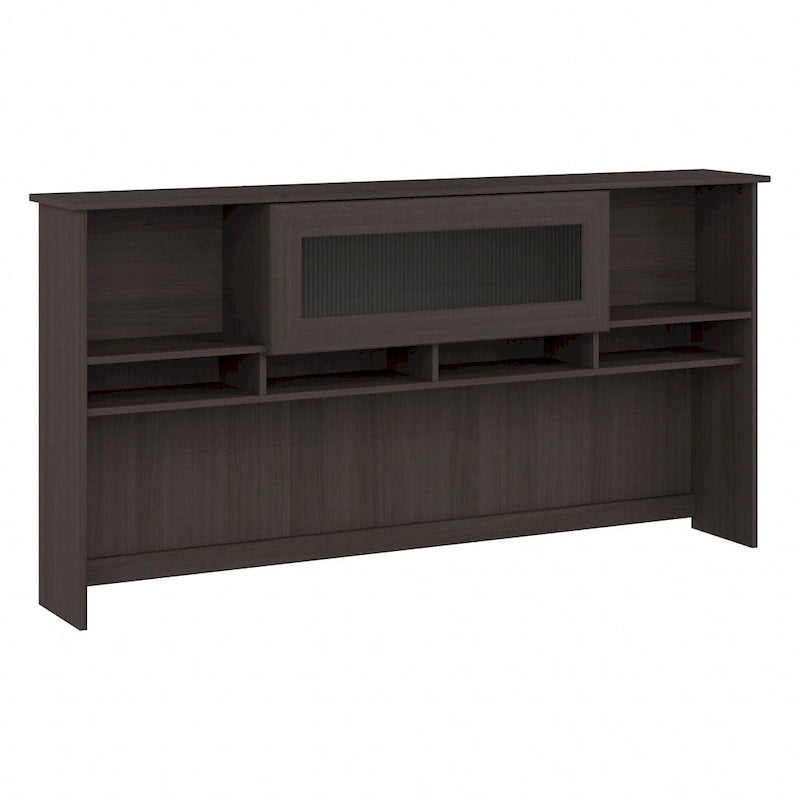 72W-Aufsatzschrank für den Schreibtisch mit geriffelter Glastür - 72x12x36 in.