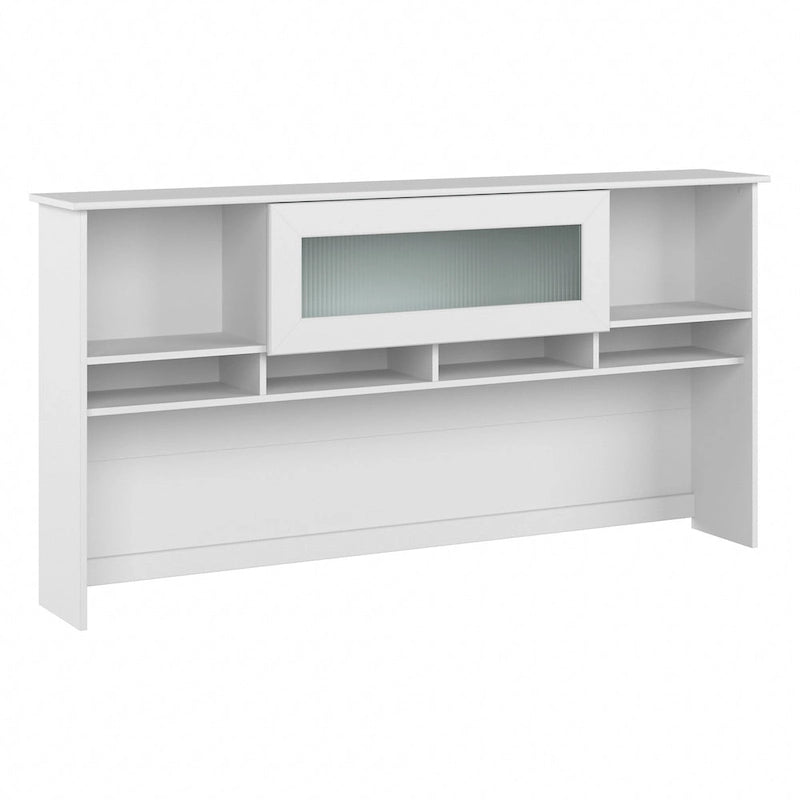 72W-Aufsatzschrank für den Schreibtisch mit geriffelter Glastür - 72x12x36 in.