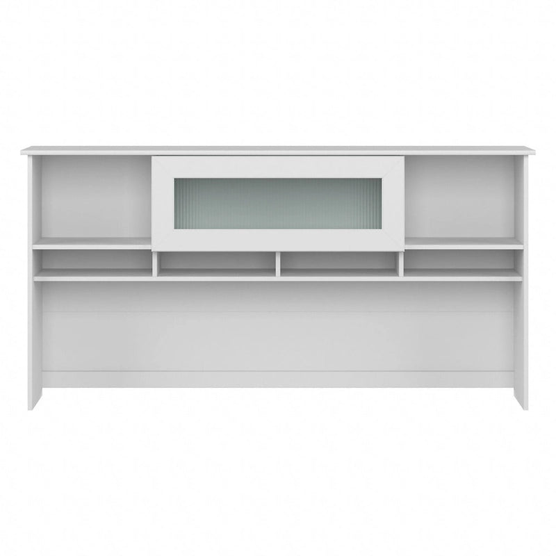 72W-Aufsatzschrank für den Schreibtisch mit geriffelter Glastür - 72x12x36 in.