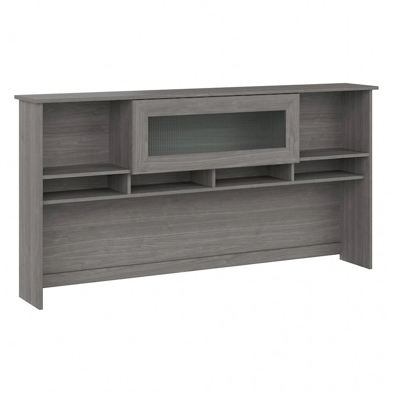 72W-Aufsatzschrank für den Schreibtisch mit geriffelter Glastür - 72x12x36 in.
