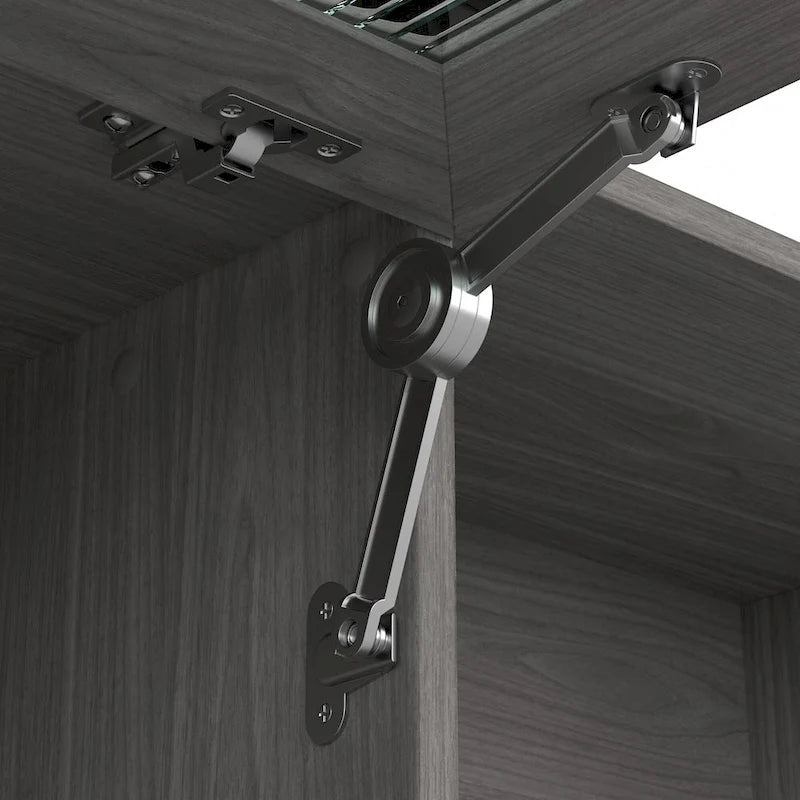 72W-Aufsatzschrank für den Schreibtisch mit geriffelter Glastür - 72x12x36 in.
