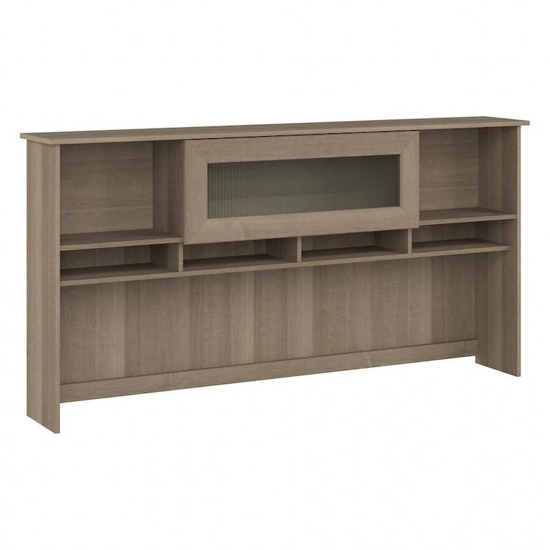 72W-Aufsatzschrank für den Schreibtisch mit geriffelter Glastür - 72x12x36 in.
