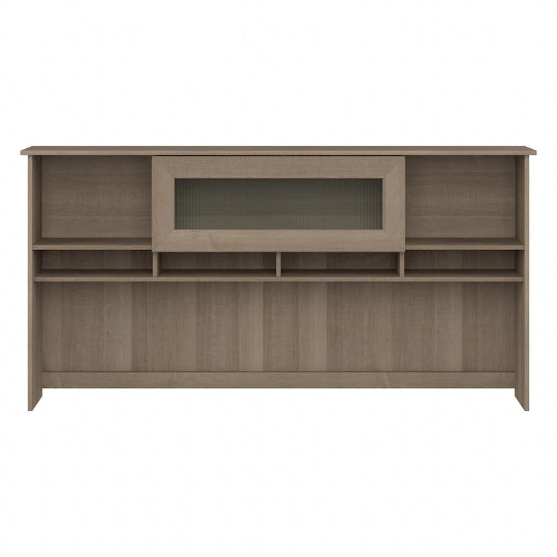 72W-Aufsatzschrank für den Schreibtisch mit geriffelter Glastür - 72x12x36 in.