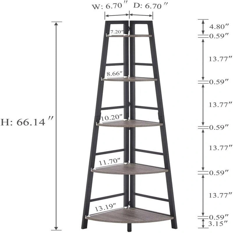 Rustic Tall Corner Bookshelf