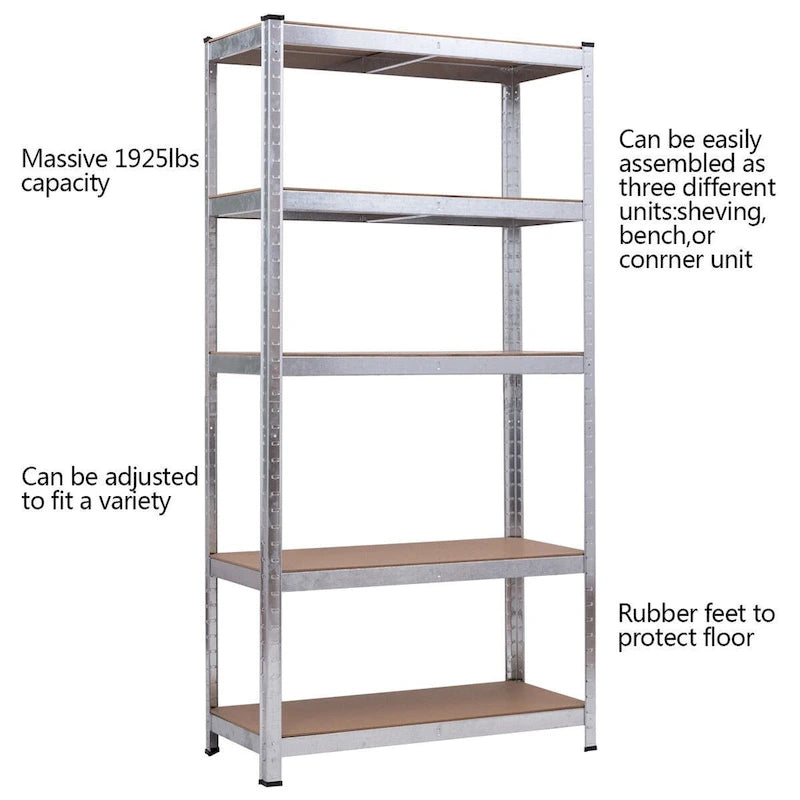 71" Heavy Duty 5-Level Storage Shelf - 35.5 x 15.76 x 71 in.
