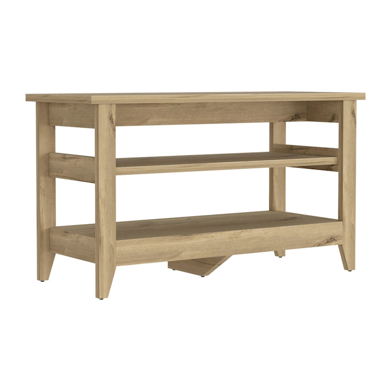 Sitzbank mit Stauraum, 2 offenen Ablagen und 4 Beinen - 43.3x17.7x24.9 Zoll