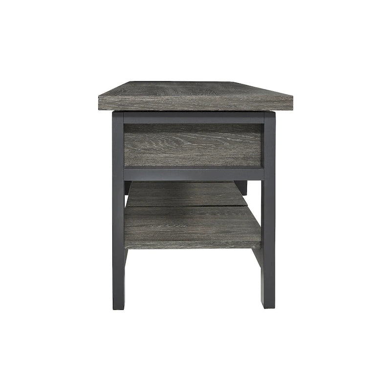 Aufbewahrungsbank mit Klappsitz und Regalbrett - 48x16x18 in.