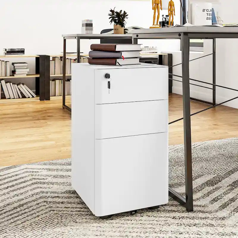 Moderner mobiler Aktenschrank aus Stahl mit 3 Schubladen