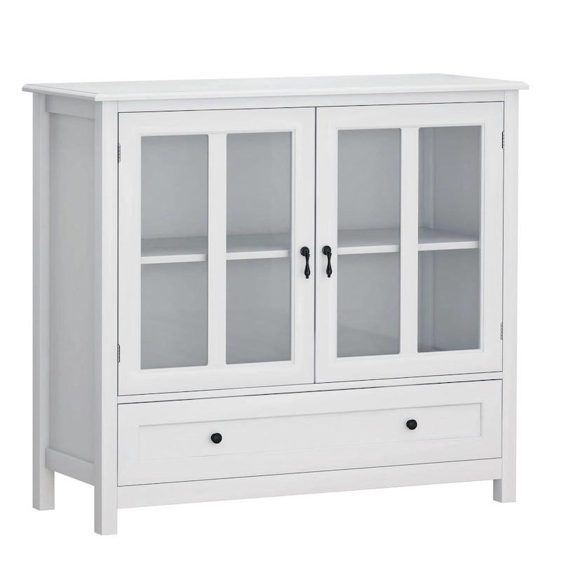 Buffetschrank mit zwei Glastüren und einzigartigem Glockengriff