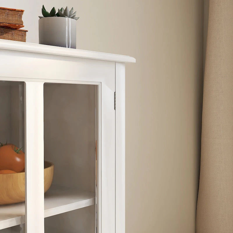 Buffetschrank mit zwei Glastüren und einzigartigem Glockengriff