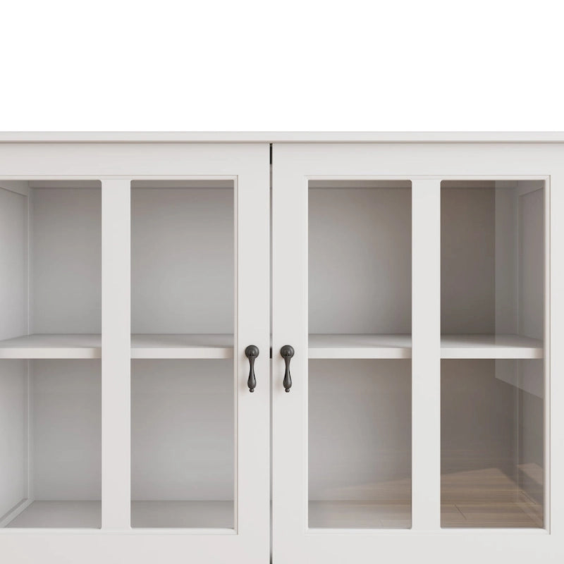 Buffetschrank mit zwei Glastüren und einzigartigem Glockengriff