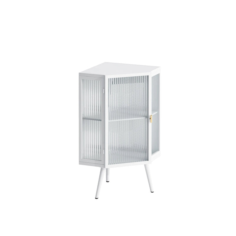22.25 Floor Coner Cabinet with Tempered Glass Door