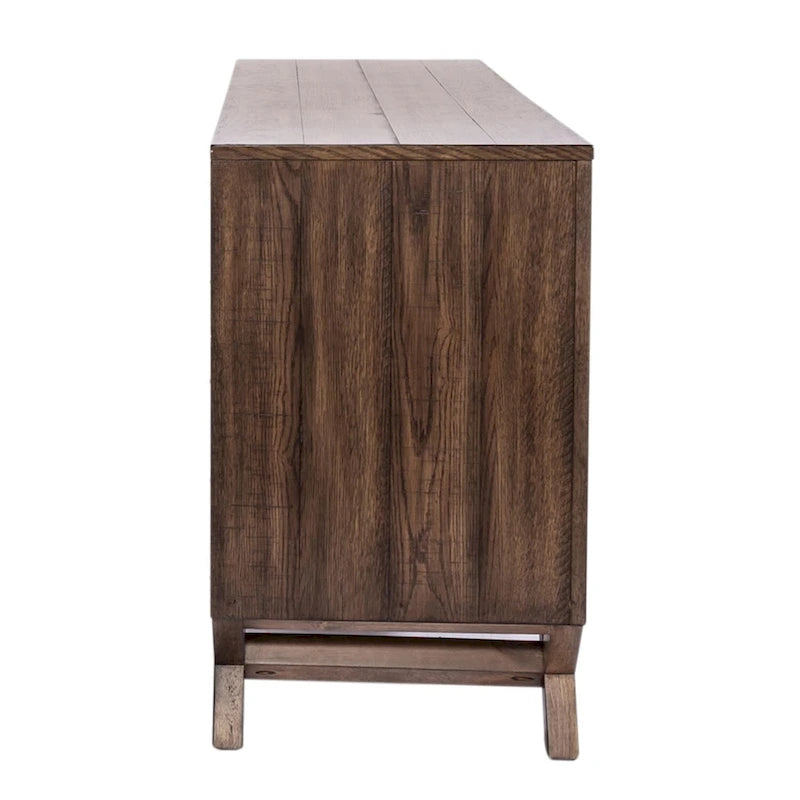 Weathered Chestnut Credenza Desk - 54W x 18D x 30H in.