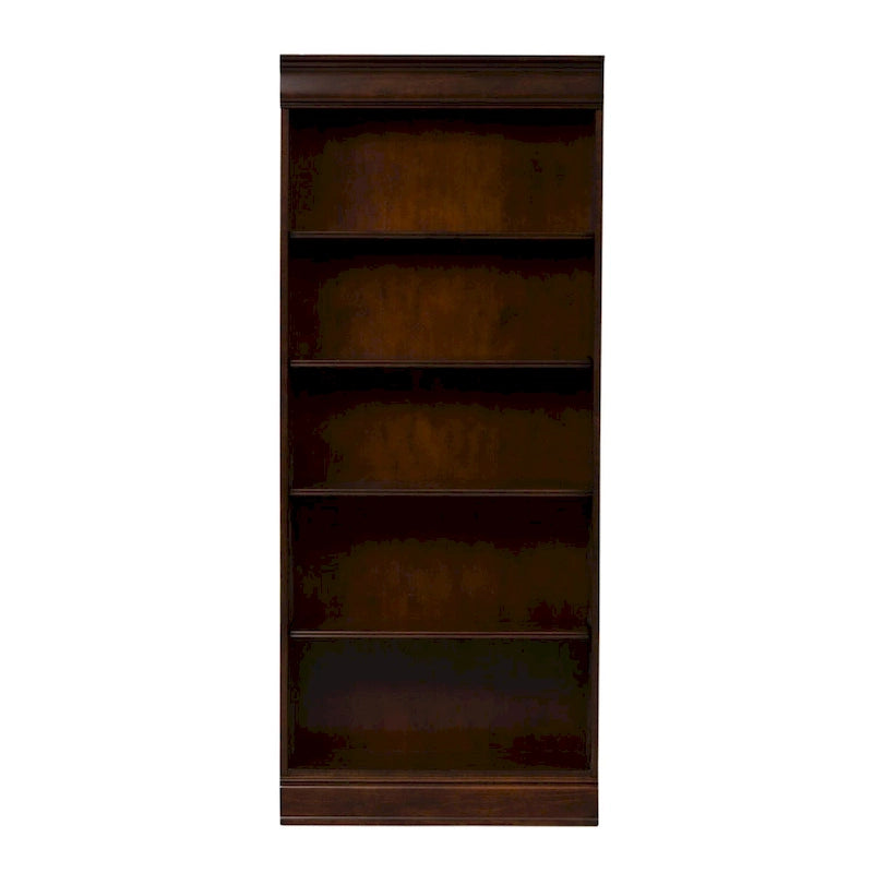 72-inch Bookcase - Cognac Finish, Poplar & Cherry Veneer