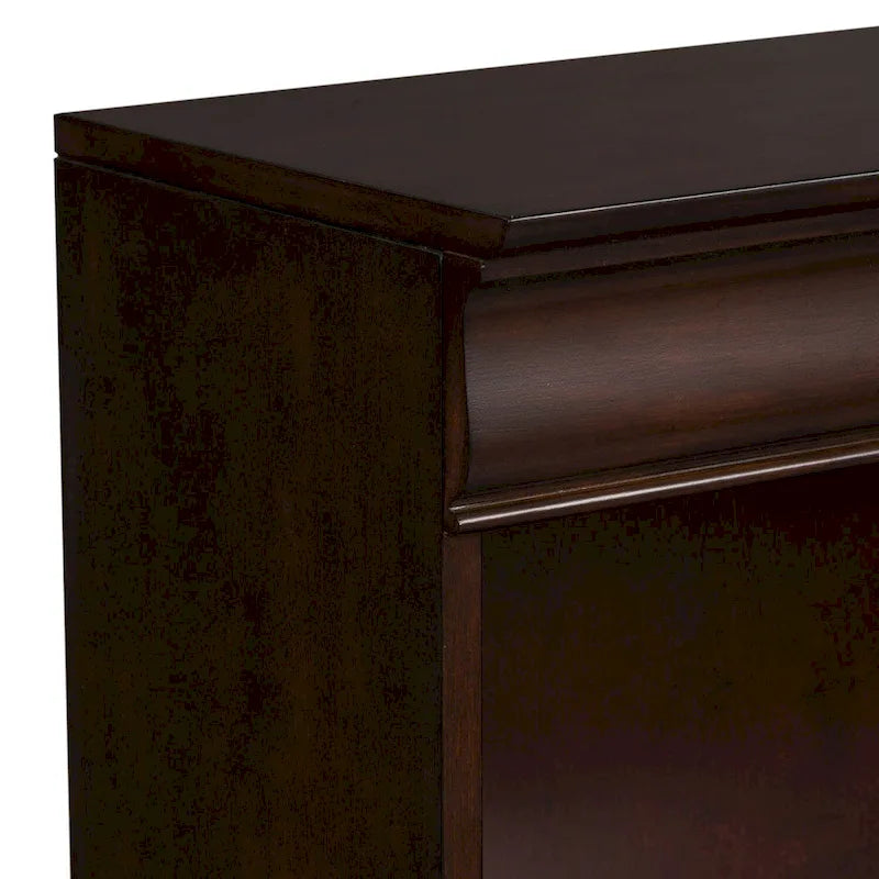 72-inch Bookcase - Cognac Finish, Poplar & Cherry Veneer