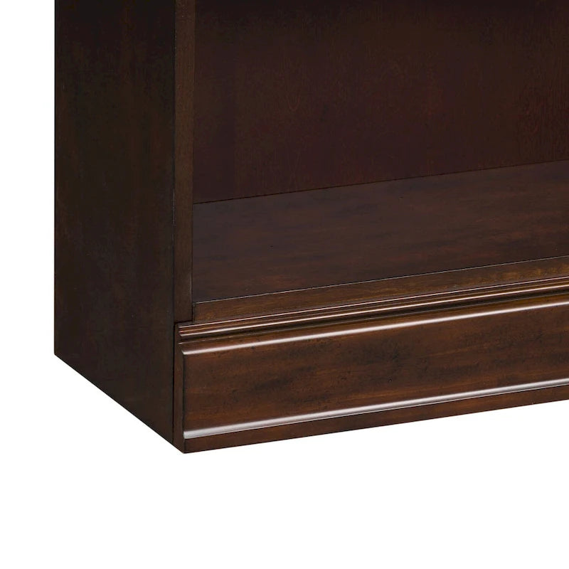 72-inch Bookcase - Cognac Finish, Poplar & Cherry Veneer