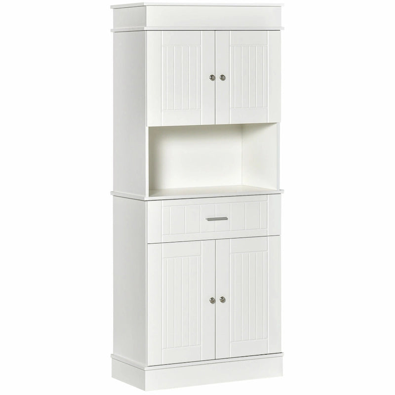 72 Zoll Küchen-Buffetschrank mit Aufsatz und Utensilienschublade - Braun