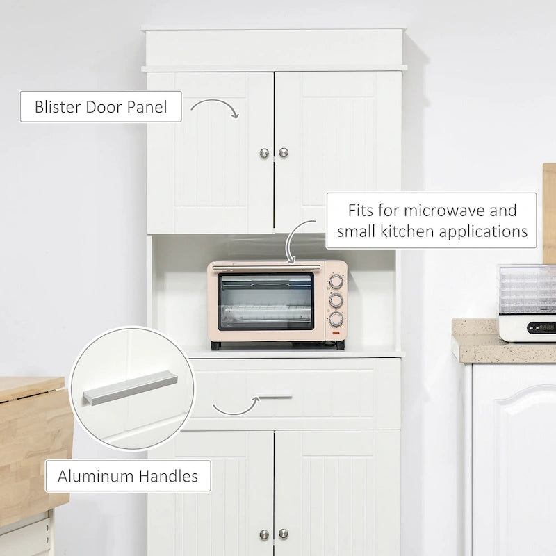 72 Zoll Küchen-Buffetschrank mit Aufsatz und Utensilienschublade - Braun