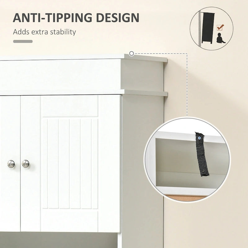 72 Zoll Küchen-Buffetschrank mit Aufsatz und Utensilienschublade - Braun