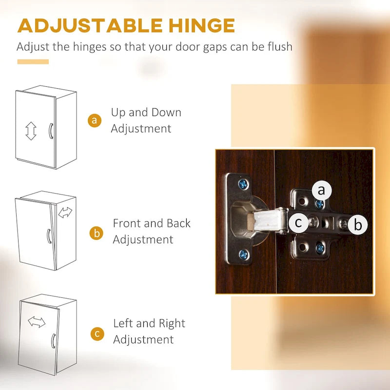 72 Zoll Küchen-Buffetschrank mit Aufsatz und Utensilienschublade - Braun