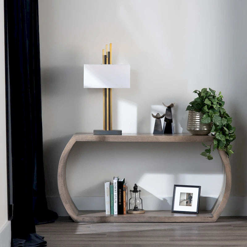 Modern Console Table with Open Shelf - 60x16x30 in.