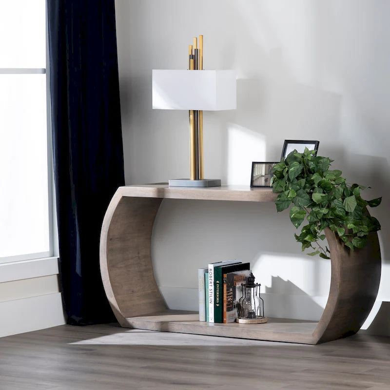 Modern Console Table with Open Shelf - 60x16x30 in.