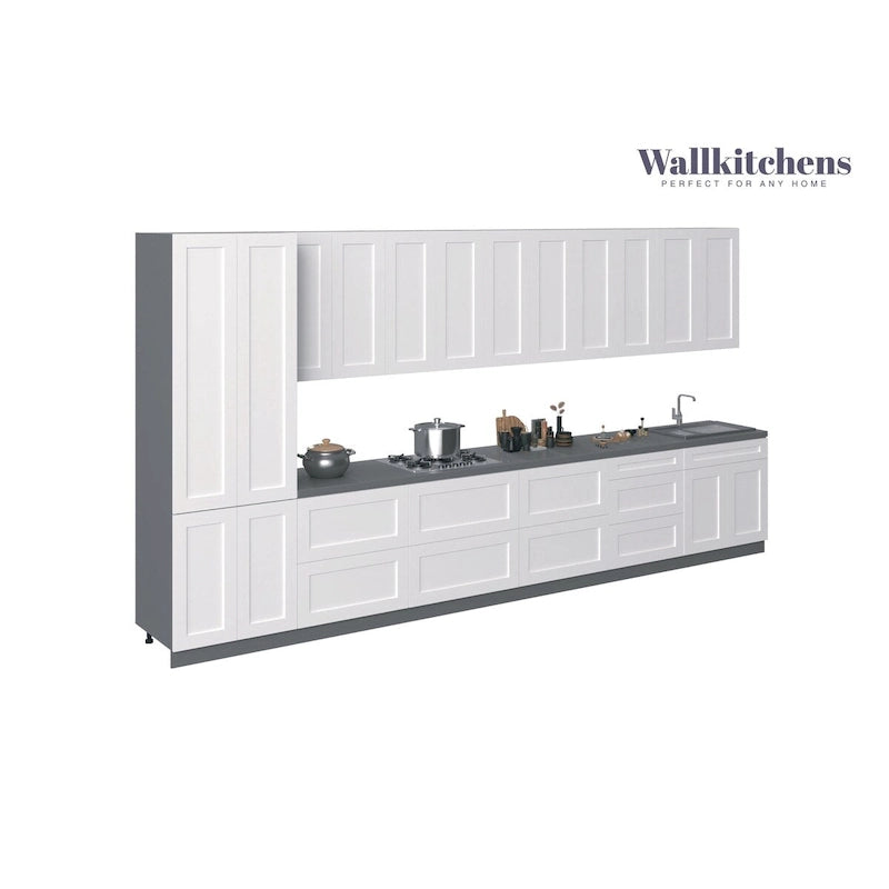 Küchen-Unterschrank-Set in Weiß, matt, 15 Fuß breit - 182x24