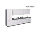 Küchen-Unterschrank-Set in Weiß, matt, 15 Fuß breit - 182x24