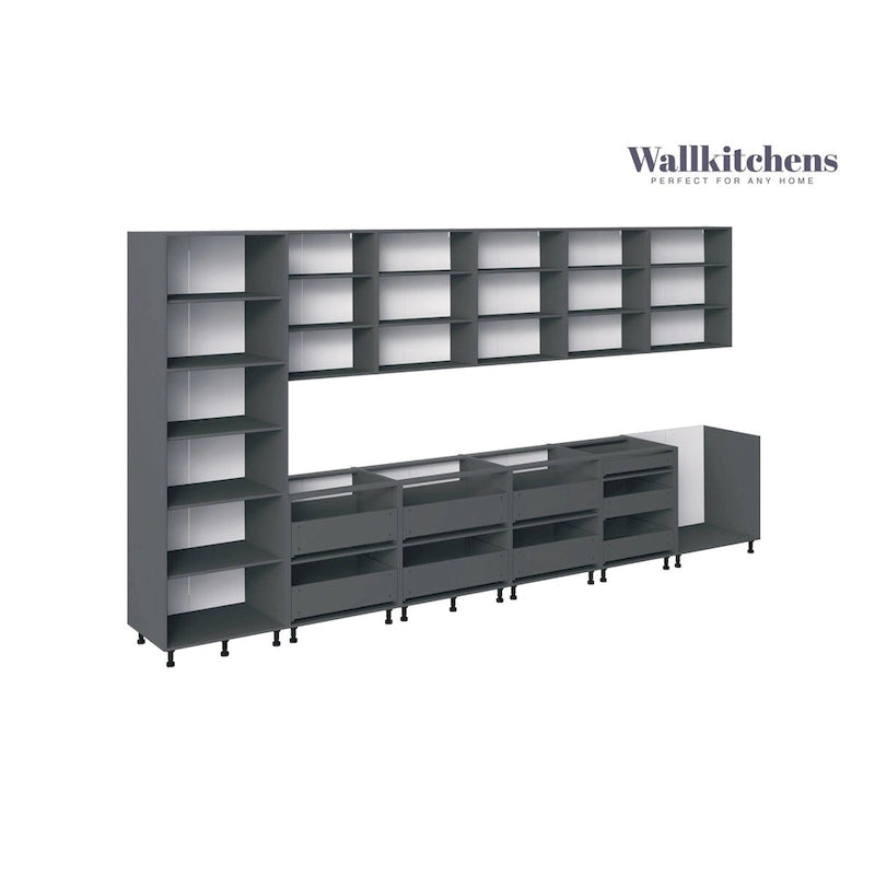 Kitchen White Matte Base Cabinet Set 15Ft Wide - 182x24