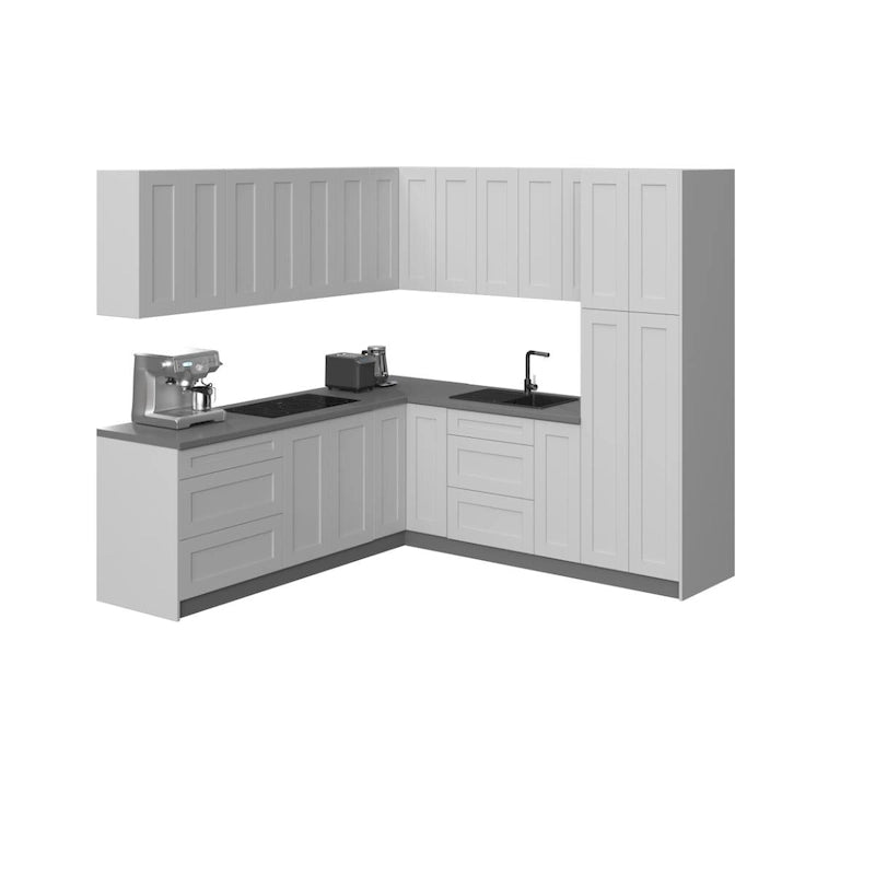 Kitchen Cabinet Set White Matte - 96x96 in. Base Size