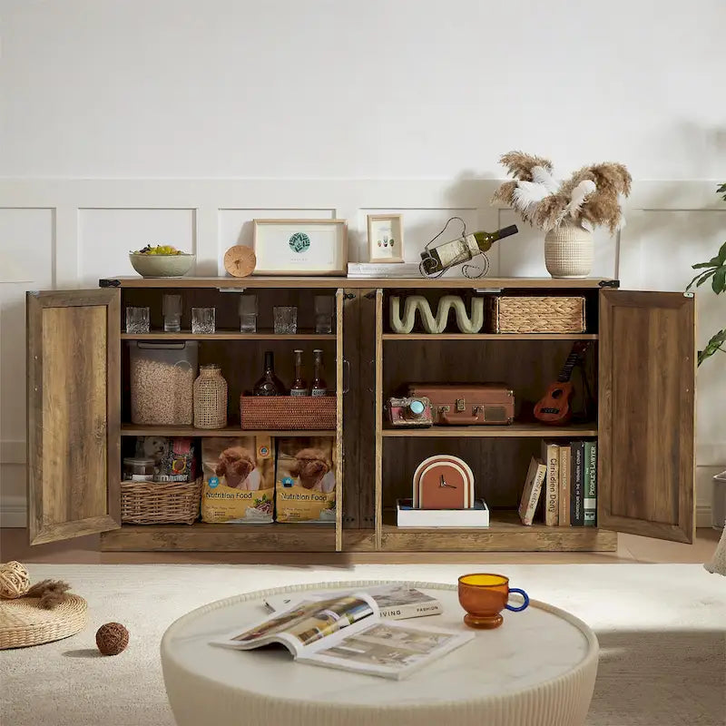 Barn Door Rustic Style Storage Cabinet
