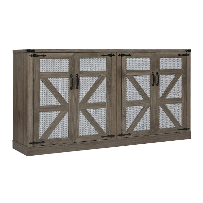 Barn Door Rustic Style Storage Cabinet