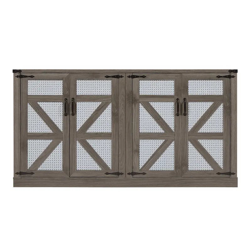 Barn Door Rustic Style Storage Cabinet