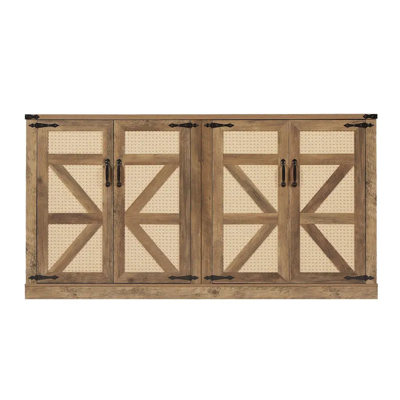 Barn Door Rustic Style Storage Cabinet