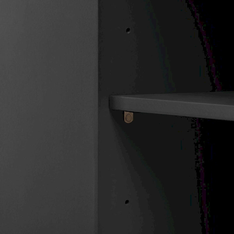 Schrank mit Esche-Furnier und Türen mit strahlenförmigem Linienmuster
