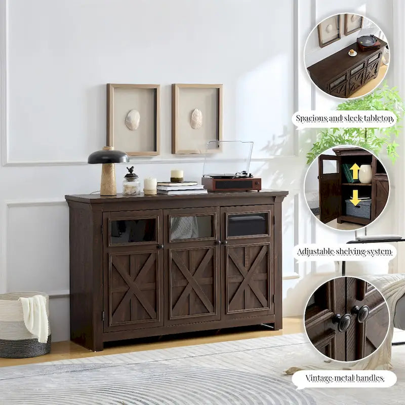 3 Doors Cabinet Large Buffet Sideboard Cabinet