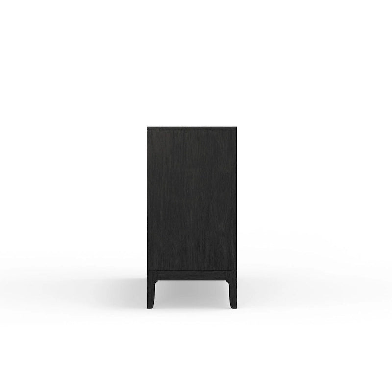 Vintage Black Server with 3 Drawers and 2 Cabinets - 60x18x36 in.