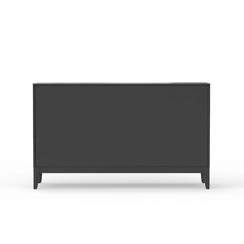 Vintage Black Server with 3 Drawers and 2 Cabinets - 60x18x36 in.