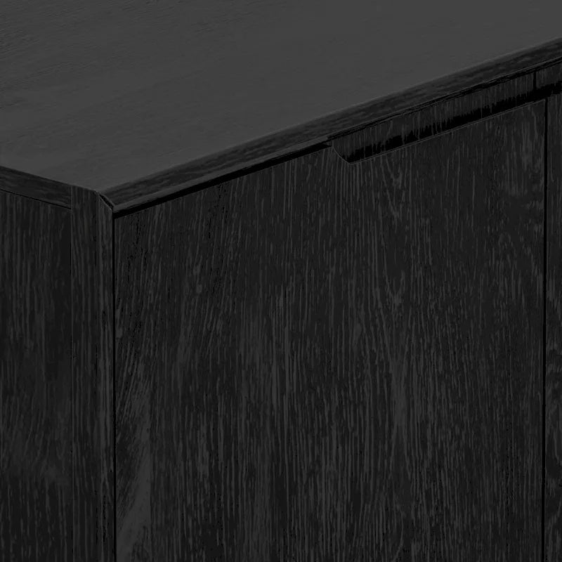 Vintage Black Server with 3 Drawers and 2 Cabinets - 60x18x36 in.