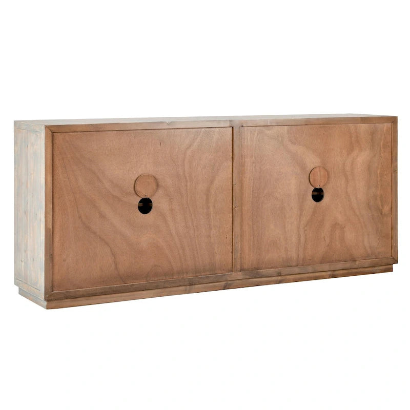 86-inch Reclaimed Pine Sideboard with Grid Pattern