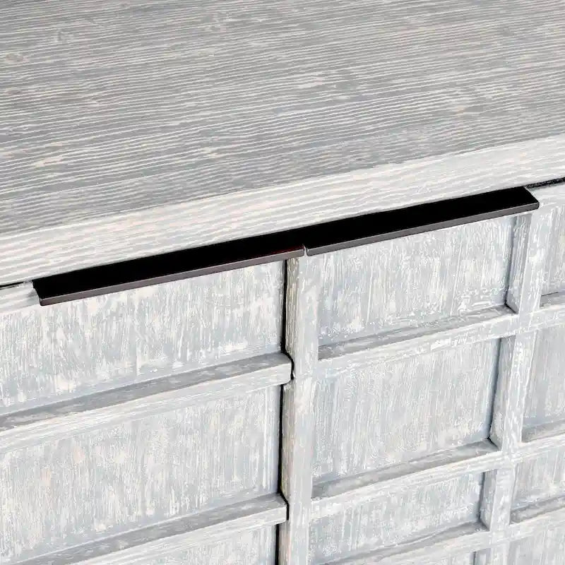 86-inch Reclaimed Pine Sideboard with Grid Pattern