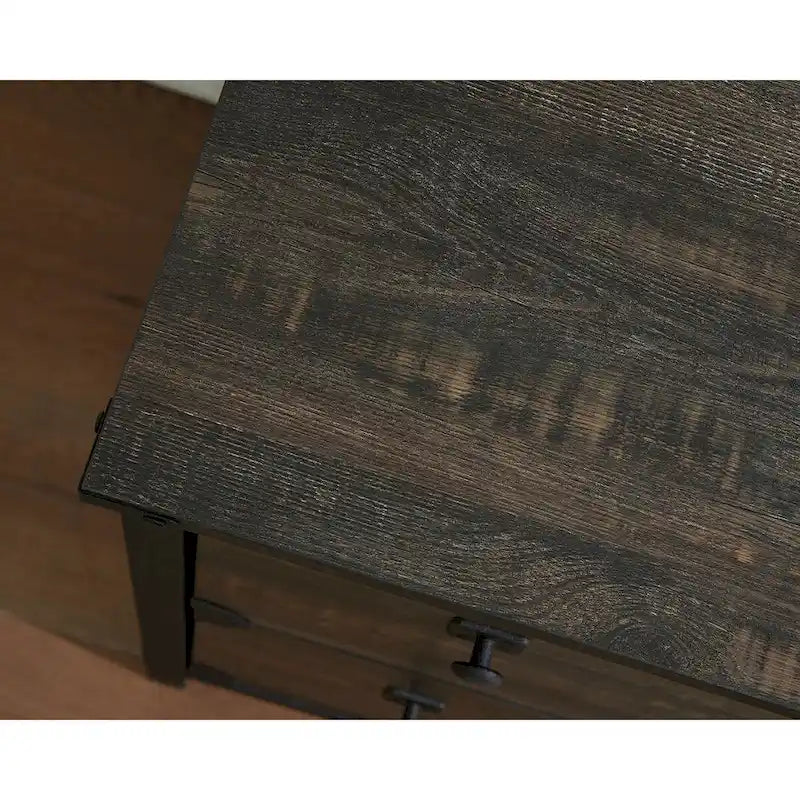 Rustikaler Akten-Seitenschrank mit 2 Schubladen in Carbon Oak