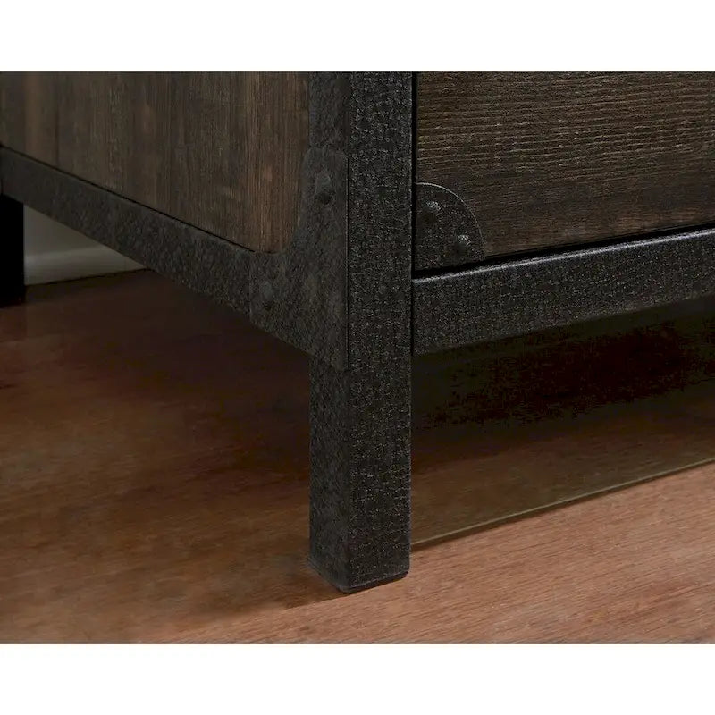 Rustic 2-Drawer Lateral File Cabinet in Carbon Oak