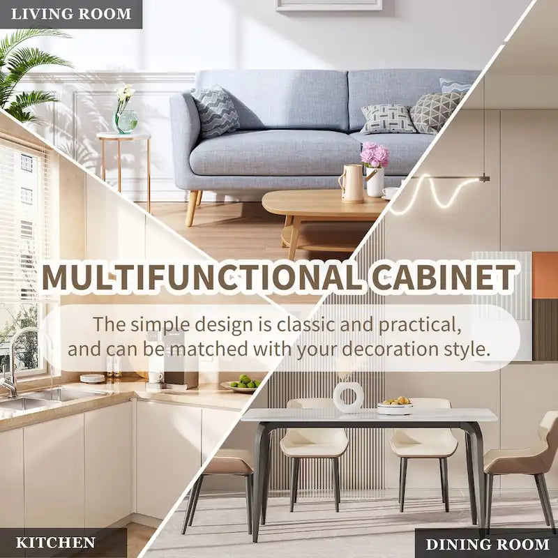 Minimalistisches und luxuriöses Sideboard mit zwei Türen und goldfarbenen Metallbeinen fürs Wohn- und Esszimmer
