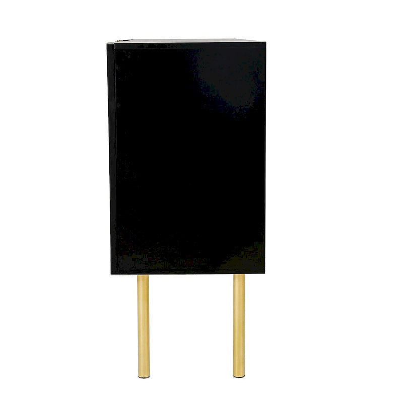 Sideboard mit goldfarbenen Metallbeinen, Griffen und verstellbaren Einlegeböden - 47L x 16.5W x 35.5H