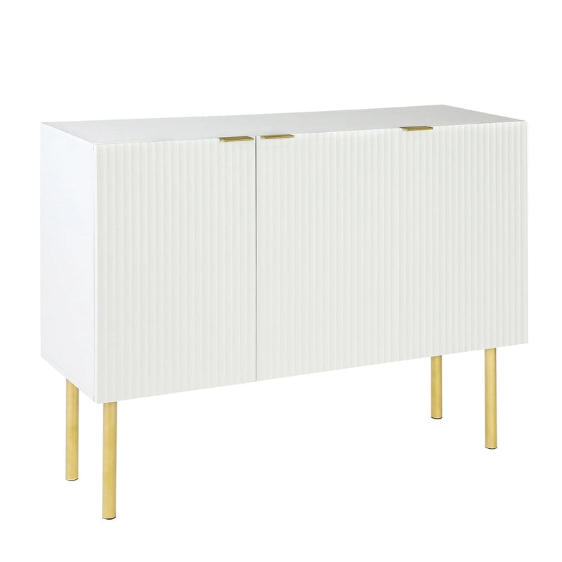 Sideboard mit goldfarbenen Metallbeinen, Griffen und verstellbaren Einlegeböden - 47L x 16.5W x 35.5H