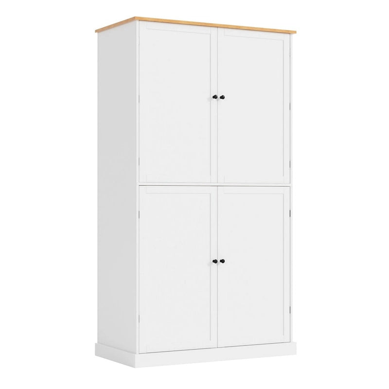 Freistehender Küchen-Vorratsschrank, 40.2x20x71.3inch hoch, großer Aufbewahrungsschrank mit 2 Schubladen und 2 verstellbaren Einlegeböden hinter 8 Türen