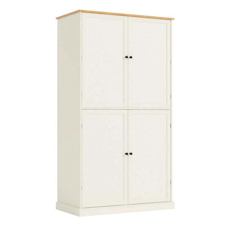 Freistehender Küchen-Vorratsschrank, 40.2x20x71.3inch hoch, großer Aufbewahrungsschrank mit 2 Schubladen und 2 verstellbaren Einlegeböden hinter 8 Türen
