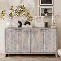 Sideboard-Buffetschrank im Landhausstil mit 4 Türen und geriffelten Türen