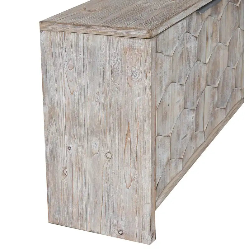 Sideboard-Buffetschrank im Landhausstil mit 4 Türen und geriffelten Türen
